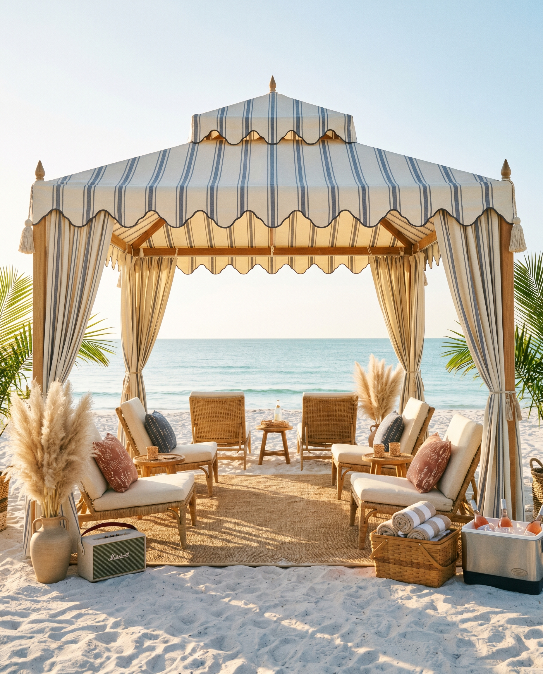 Shoreline Luxe — premium six-guest cabana
